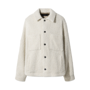 Iro Josespe2 Herringbone Wool Boucle Shirt-Type Jumper Beige