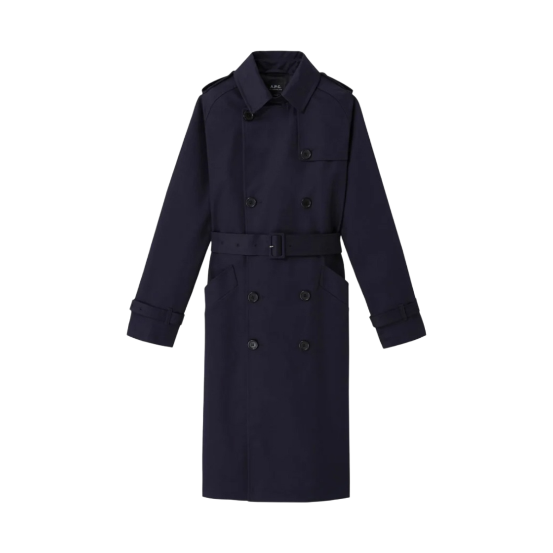 COZBA-F01150-IAK (W) A.P.C. Greta Trench Dark Navy
