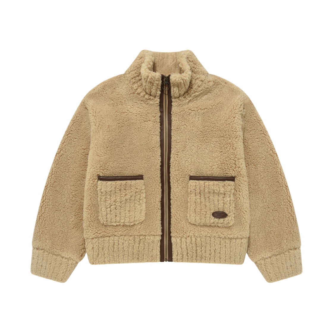 (W) 커버낫 시어링 집업 자켓 베이지((W) Covernat Shearling Zip Up Jacket Beige) - 1