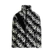 Moose Knuckles Printed Red Rooster Zip Up Black White Monogram