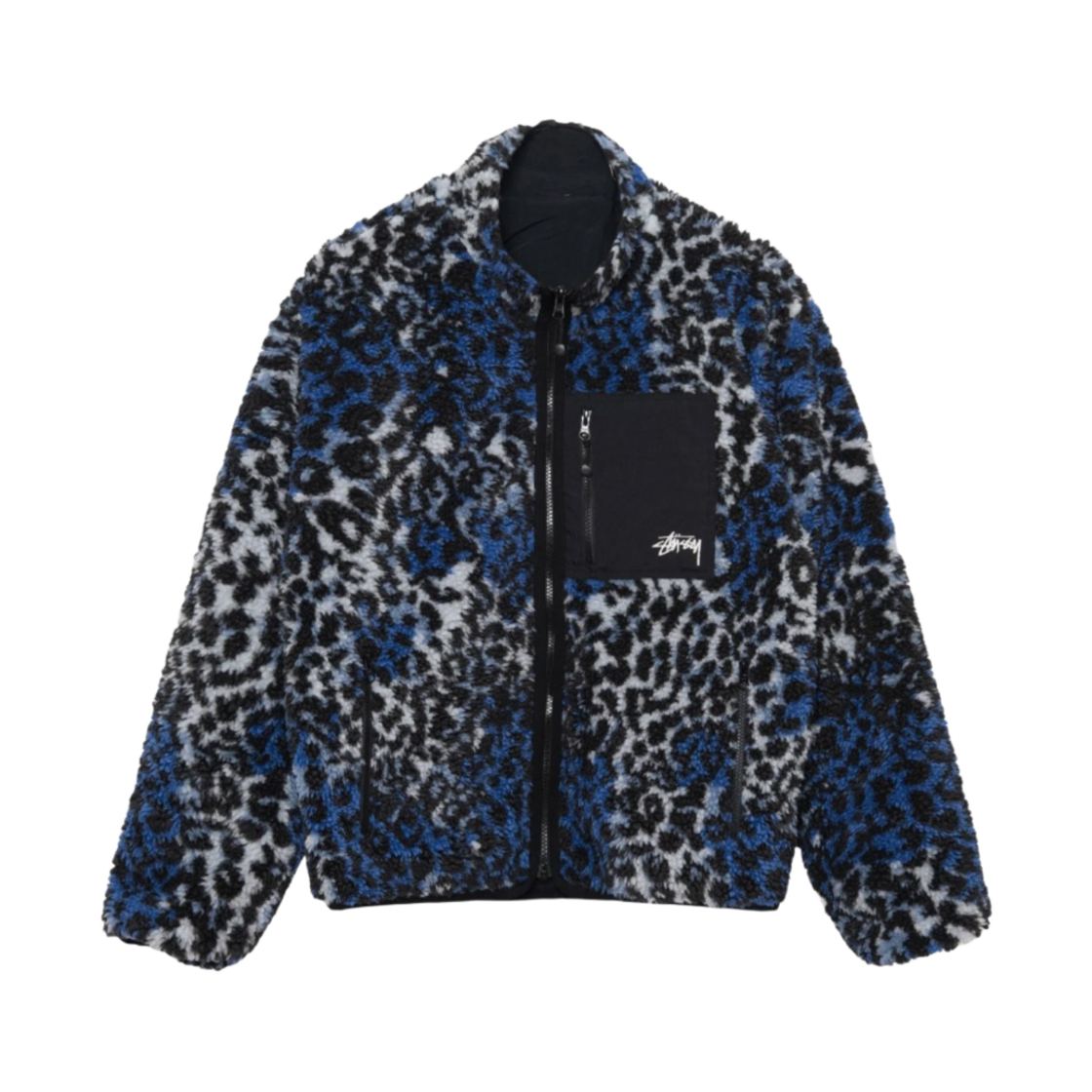 스투시 쉐르파 리버시블 자켓 블루 레오파드(Stussy Sherpa Reversible Jacket Blue Leopard)