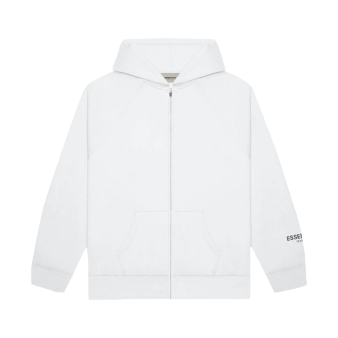 - Essentials 3D Silicon Applique Full Zip Up Hoodie White - 20SS