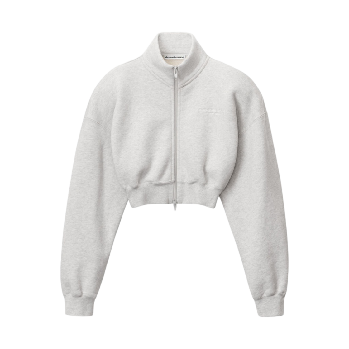 (W) 알렉산더 왕 클래식 테리 크롭 자켓 헤더 그레이((W) Alexander Wang Cropped Jacket in Classic Terry Heather Grey)