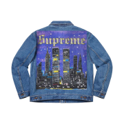 Supreme New York Painted Trucker Jacket Blue - 19SS