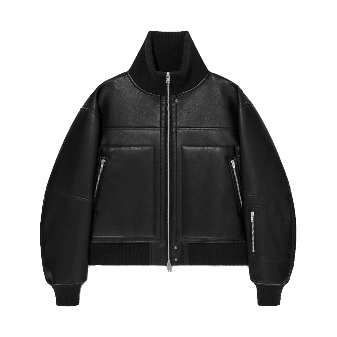 알렌느 하이넥 리버시블 포우 시어링 블루종 블랙(Haleine Highneck Reversible Faux Shearling Blouson Black (VJ423))