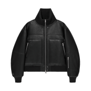 Haleine Highneck Reversible Faux Shearling Blouson Black (VJ423)