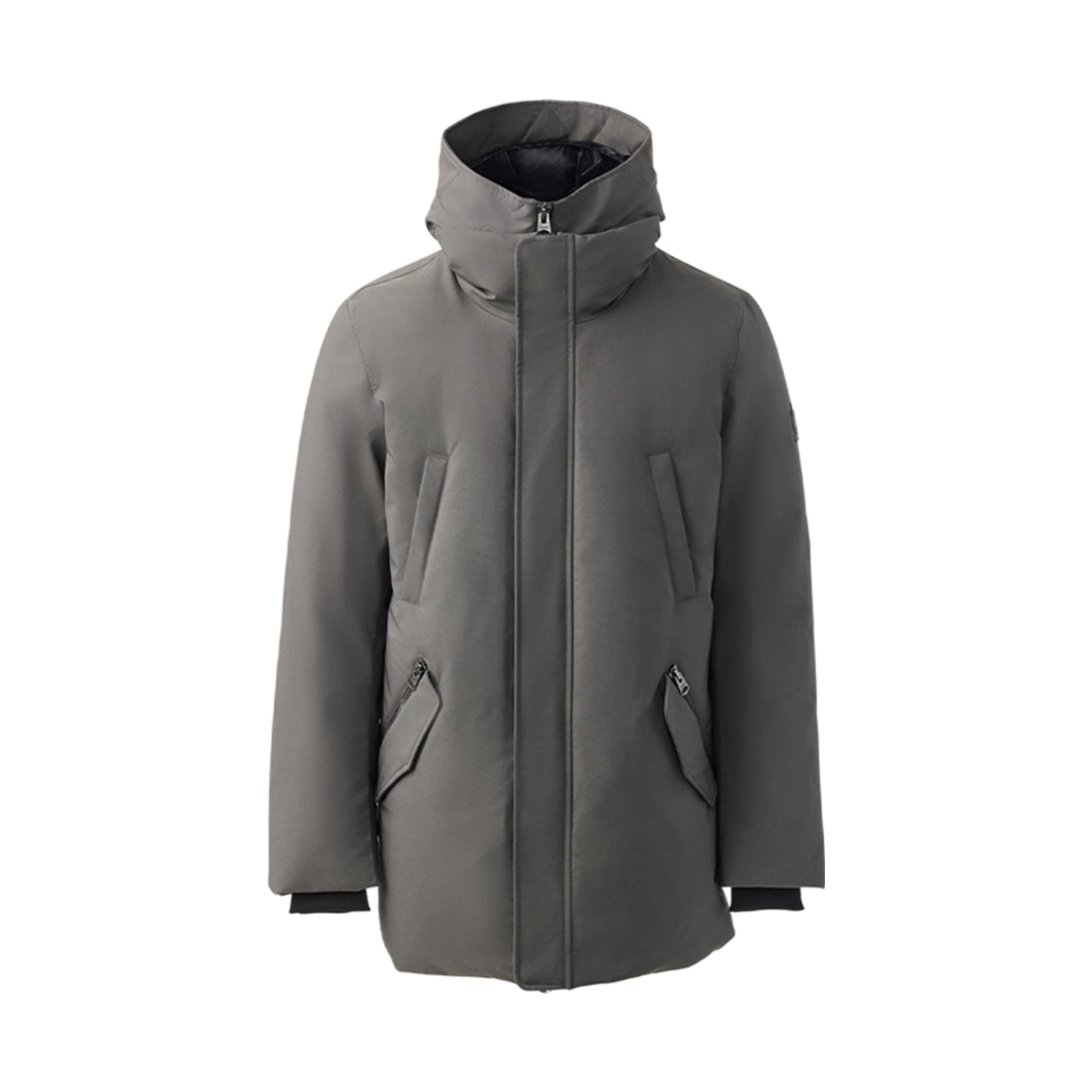맥카지 에드워드 투인원 다운 코트 리무버블 후드 빕 카본(Mackage Edward 2-In-1 Down Coat With Removable Hooded Bib Carbon)