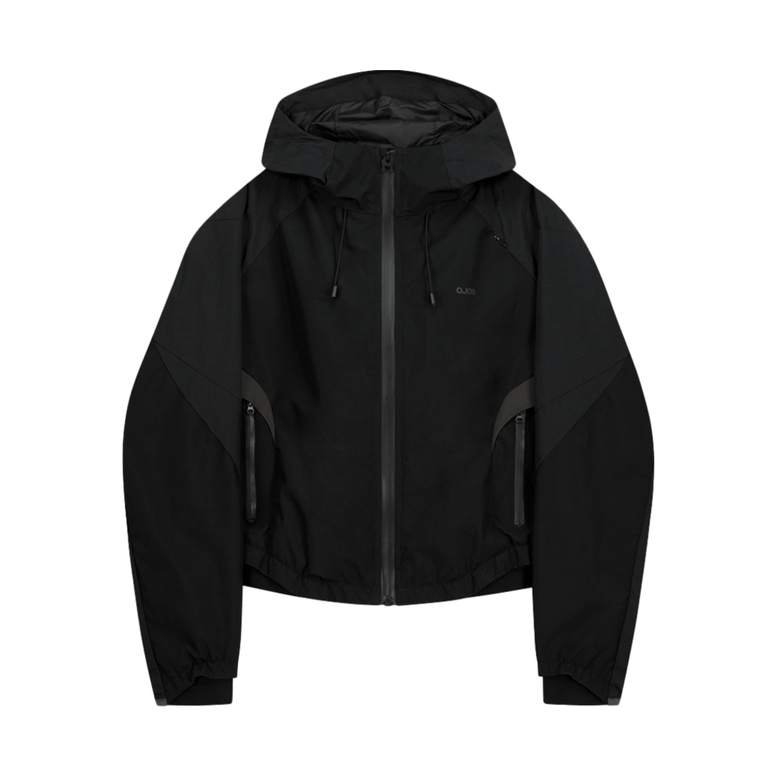 오호스 패널드 크롭 쉘 자켓 블랙(OJOS Paneled Crop Shell Jacket Black)