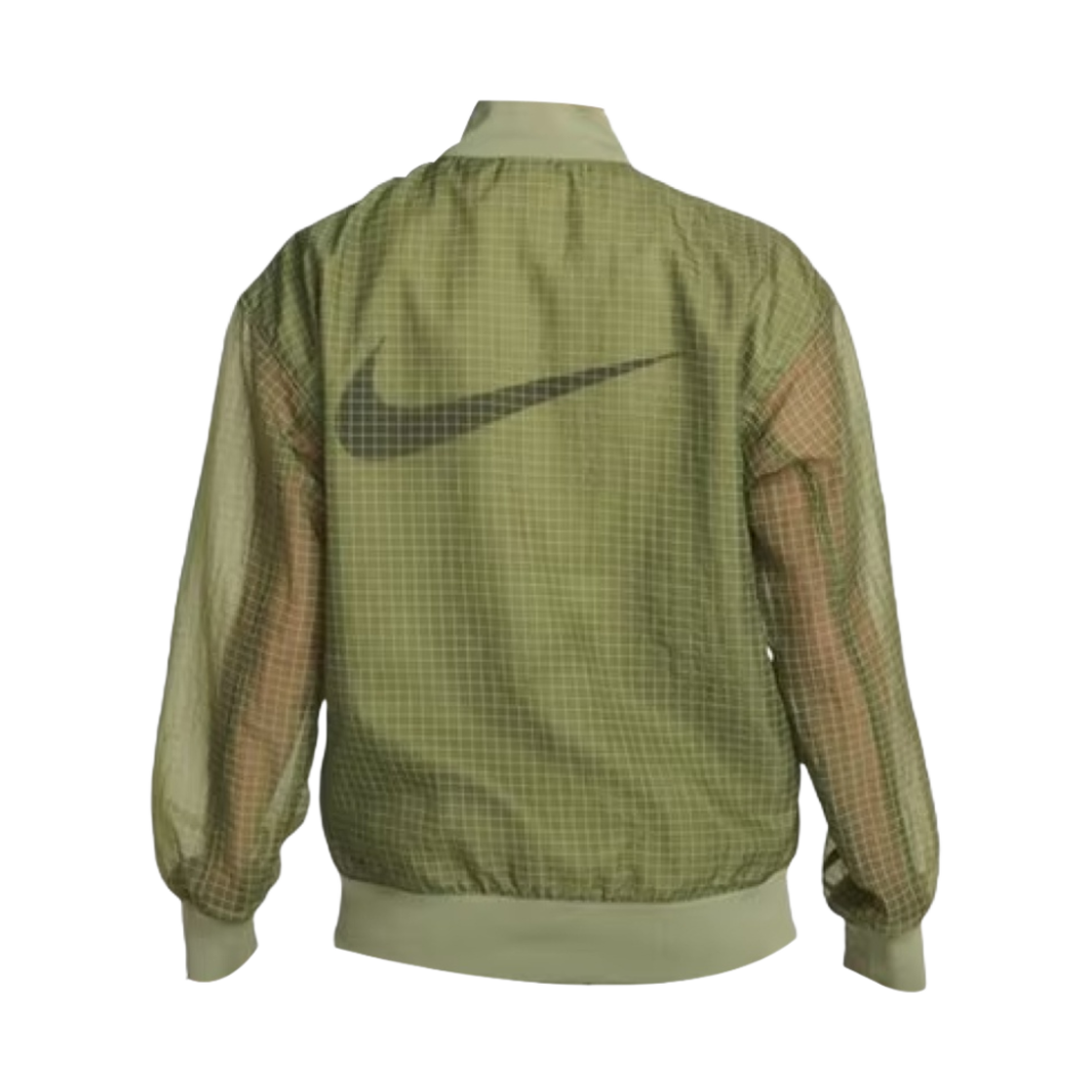 (W) 나이키 NSW 에센셜 우븐 바시티 봄버 자켓 오일 그린 - 아시아((W) Nike NSW Essentials Woven Varsity Bomber Jacket Oil Green - Asia) - 2