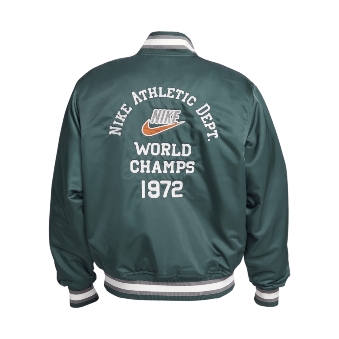 FQ7970-328 Nike Dugout Loose Satin Jacket Deep Jungle Flat Pewter - #2