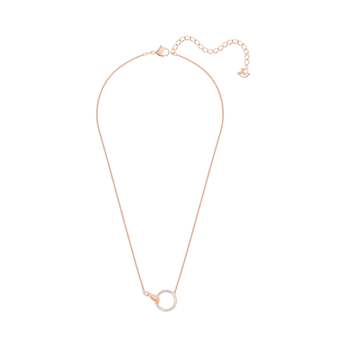 (W) 스와로브스키 심볼릭 핸드 네클리스 화이트 로즈 골드 플래팅((W) Swarovski Symbolic Hand Necklace White Rose Gold Plated) - 1
