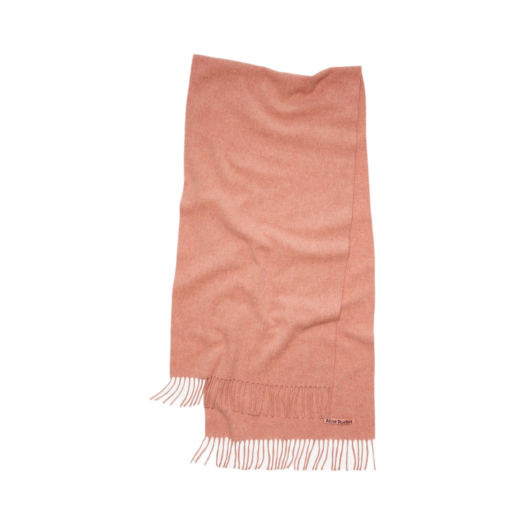 CA0210-29N Acne Studios Narrow Wool Fringe Scarf Rose Melange