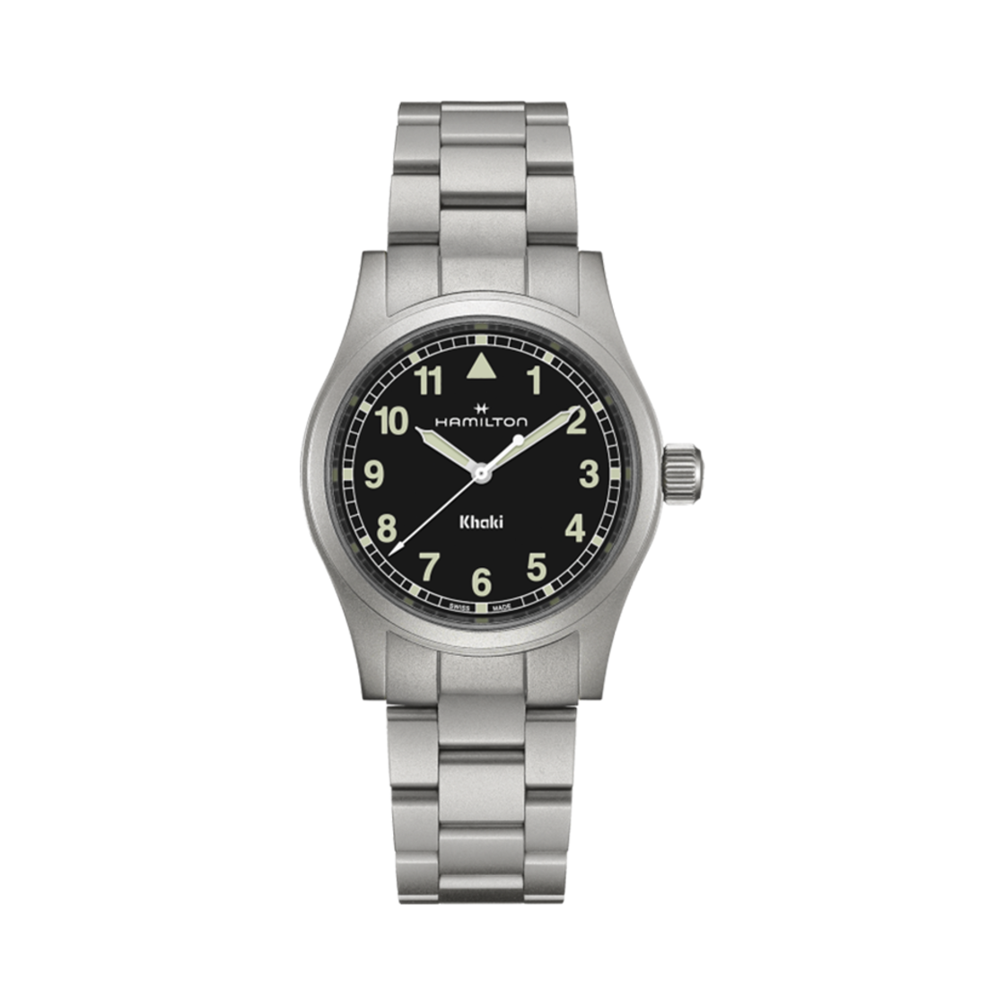 해밀턴 카키 필드 쿼츠 38mm 스테인리스 스틸 블랙(Hamilton Khaki Field Quartz 38mm Stainless Steel Black)