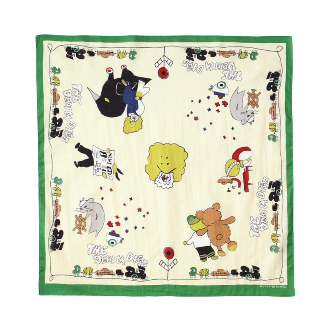 K2504BA530 Kapital Colored Bandana Peckish Rainbowy Park Green