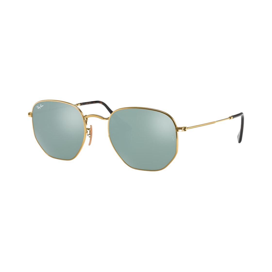 레이밴 헥사고날 폴리쉬드 골드 프레임 실버 플랫 렌즈 하이 브릿지 핏(Ray-Ban Hexagonal Polished Gold Frame Silver Flat Lenses High Bridge Fit) - 1