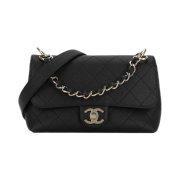 Chanel Small Flap Bag Grained Calfskin & Gold Black