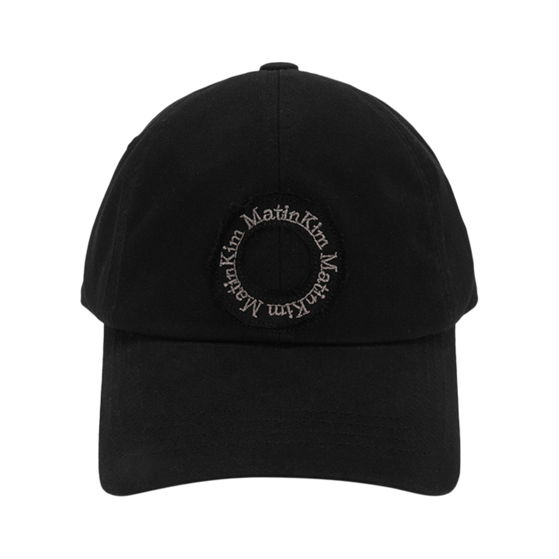 MK2477HT012MBB Matin Kim Applique Circle Logo Ball Cap Black