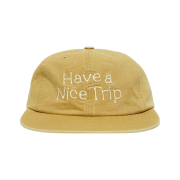 Hello Sunrise Have a Nice Trip Logo 6Panel Cap Mustard