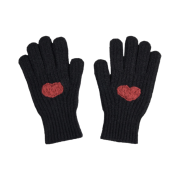 Aeae Heart Knit Gloves Black