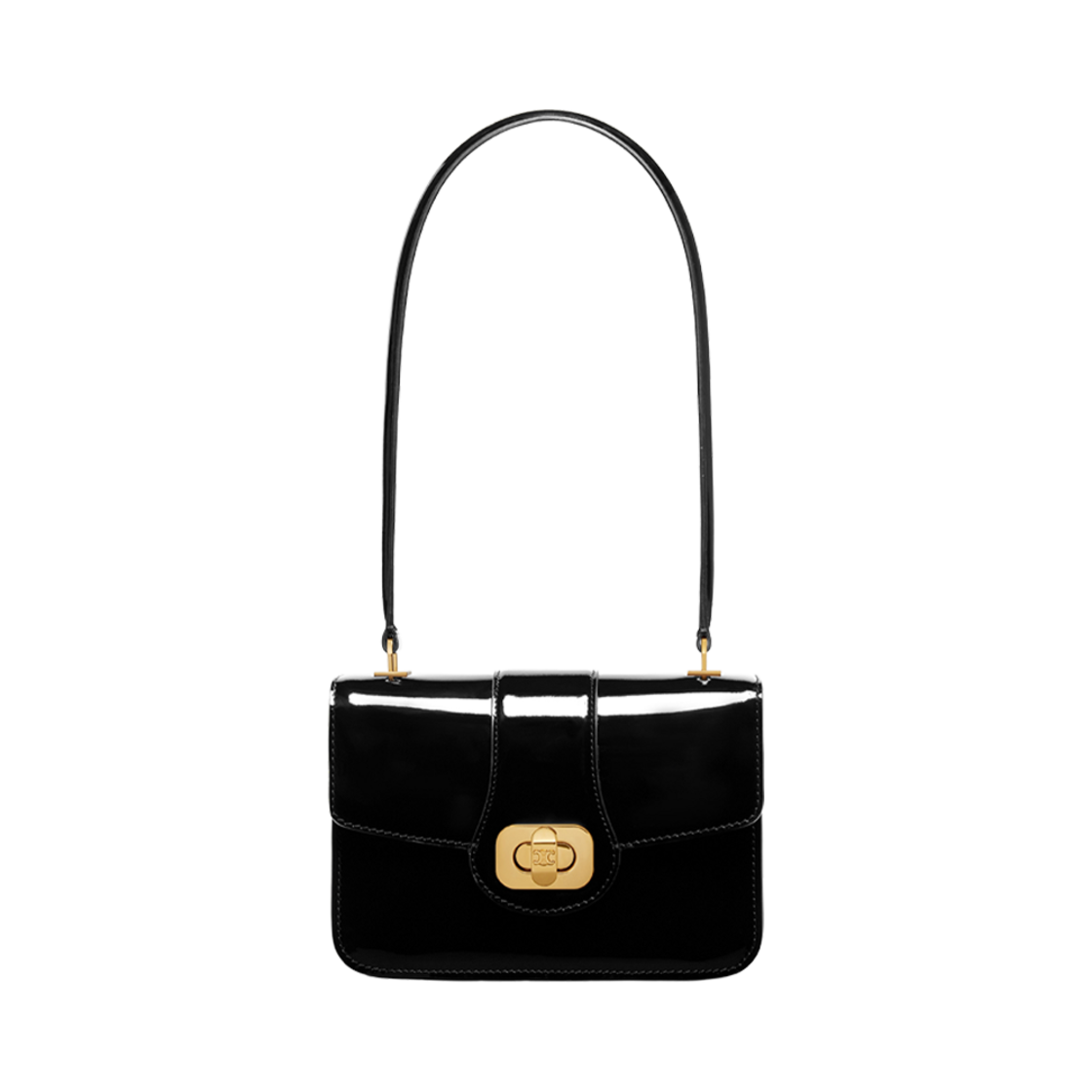 121423FYE-38NO Celine Teen Celine Josephine Bag in Patent Calfskin Black