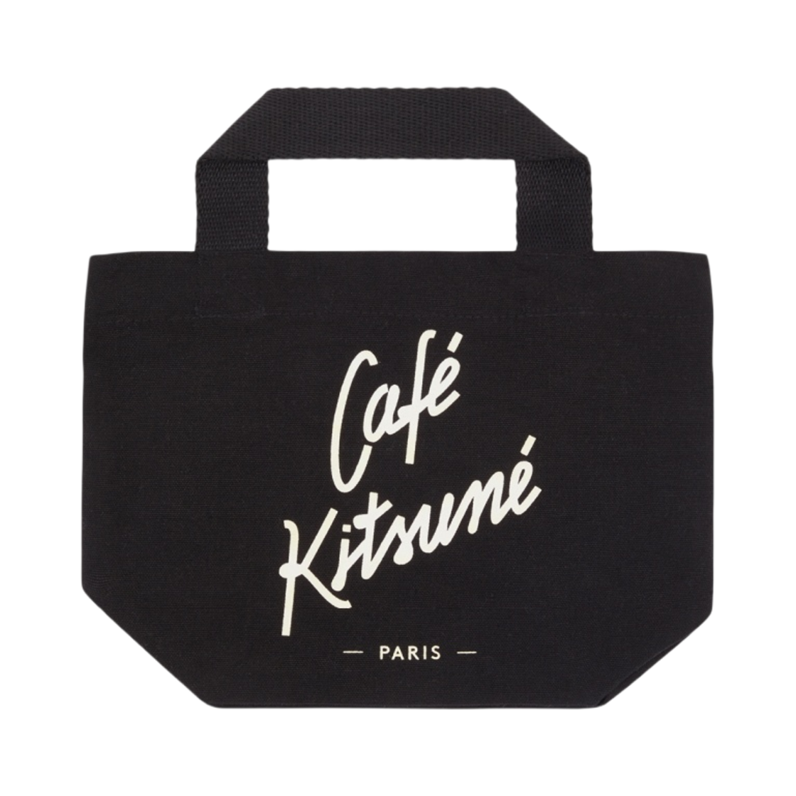 SPCKU05104-BK Maison Kitsune Cafe Kitsune Mini Tote Bag Black