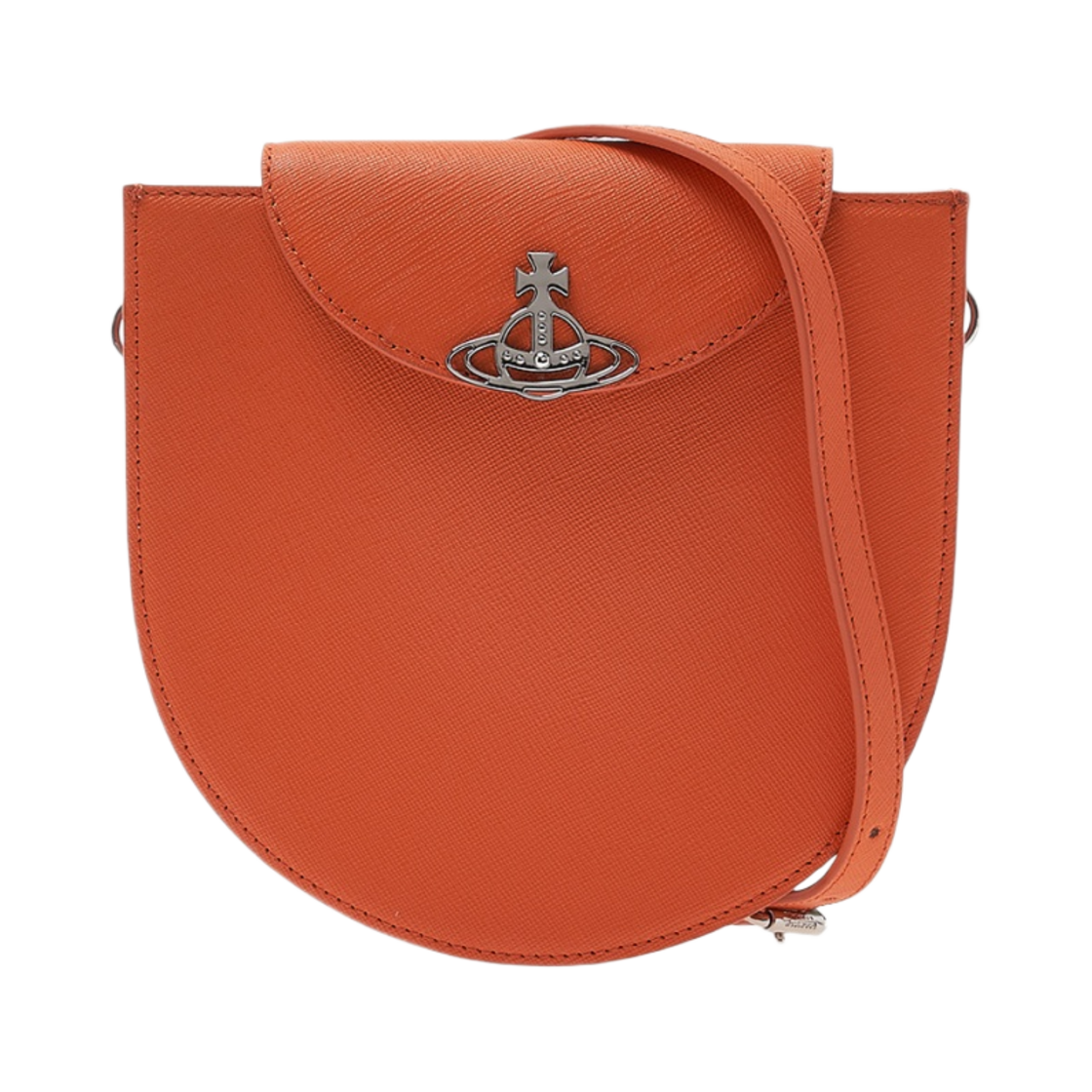 43030094-L001N-F401 Vivienne Westwood Half Moon Saddle Crossbody Bag Orange