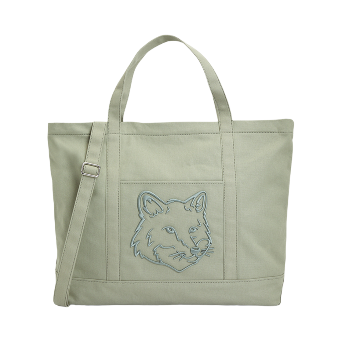 ♡ㅏ 메종 키츠네 폭스 헤드 라지 토트백 코크 | Maison Kitsune | KREAM