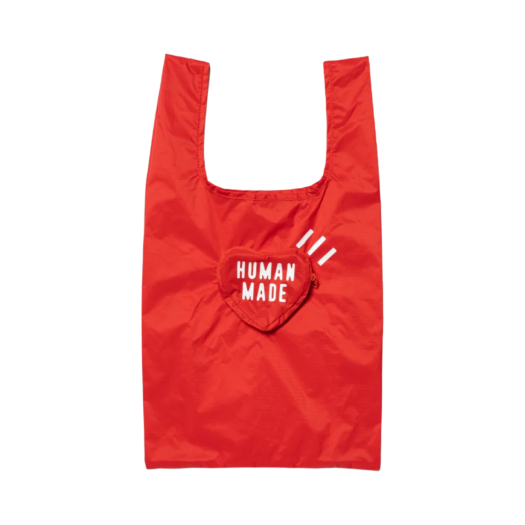 HM26GD050 Human Made Packable Heart Shopper Small Red