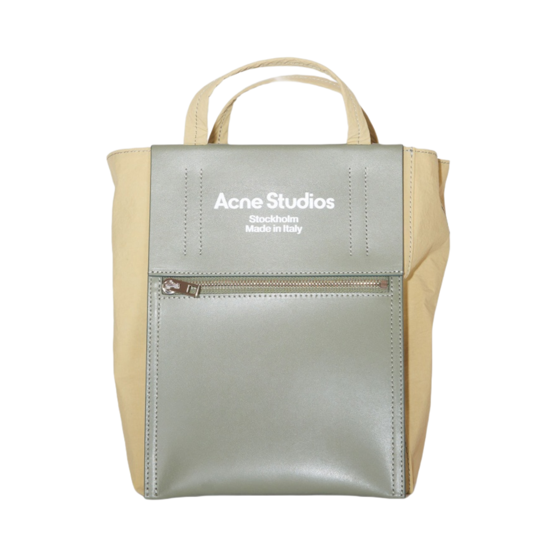 아크네 스튜디오 종이 질감 나일론 토트백 올리브 그린