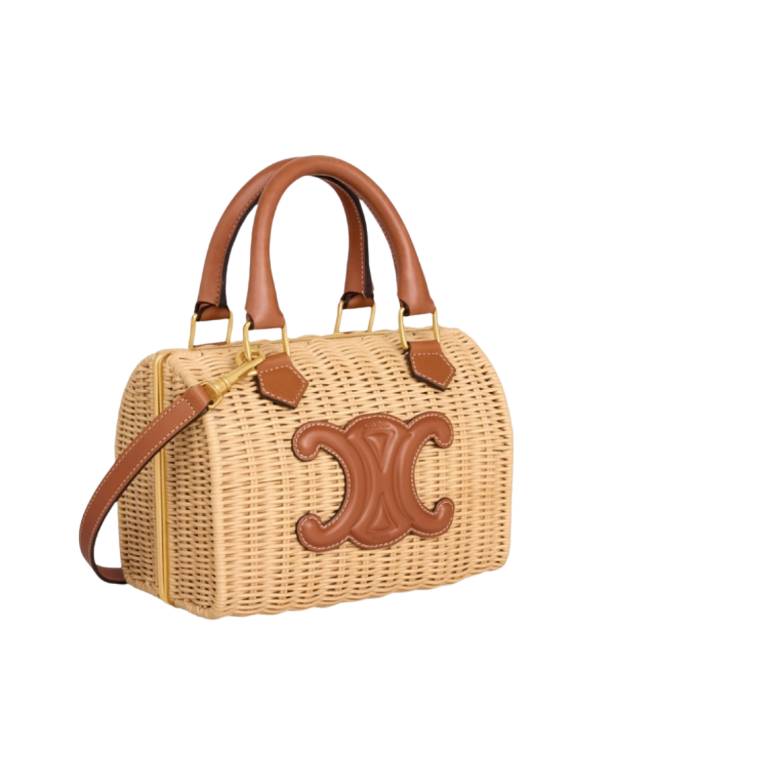 셀린느 스몰 보스턴 퀴르 트리옹프 위커 카프스킨 내츄럴 탄(Celine Small Boston Cuir Triomphe in Wicker Calfskin Natural Tan) - 2