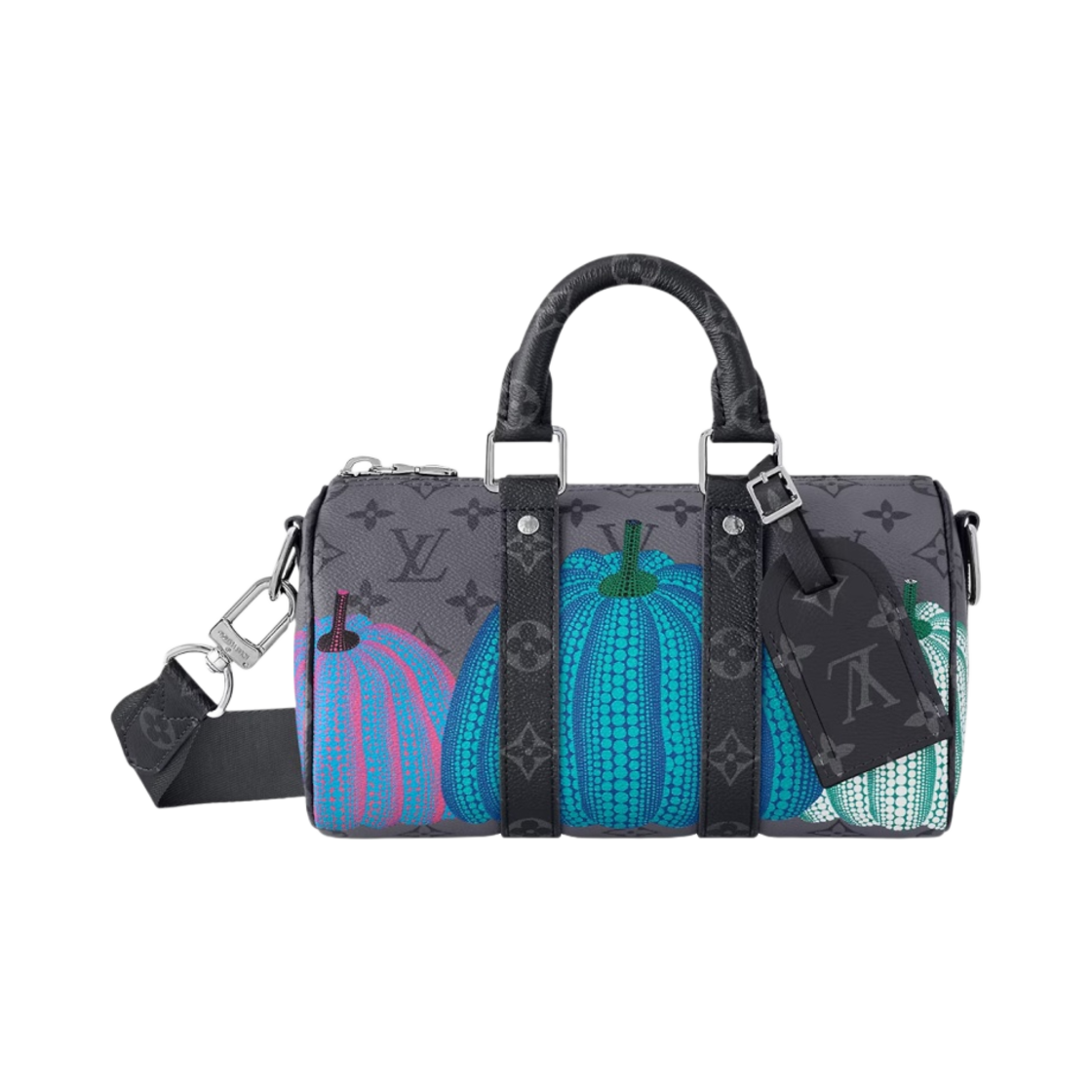 루이비통 x 야요이 쿠사마 키폴 25 펌킨 프린트 모노그램 이클립스(Louis Vuitton x YK Keepall 25 Pumpkin Print Monogram Eclipse) - 1
