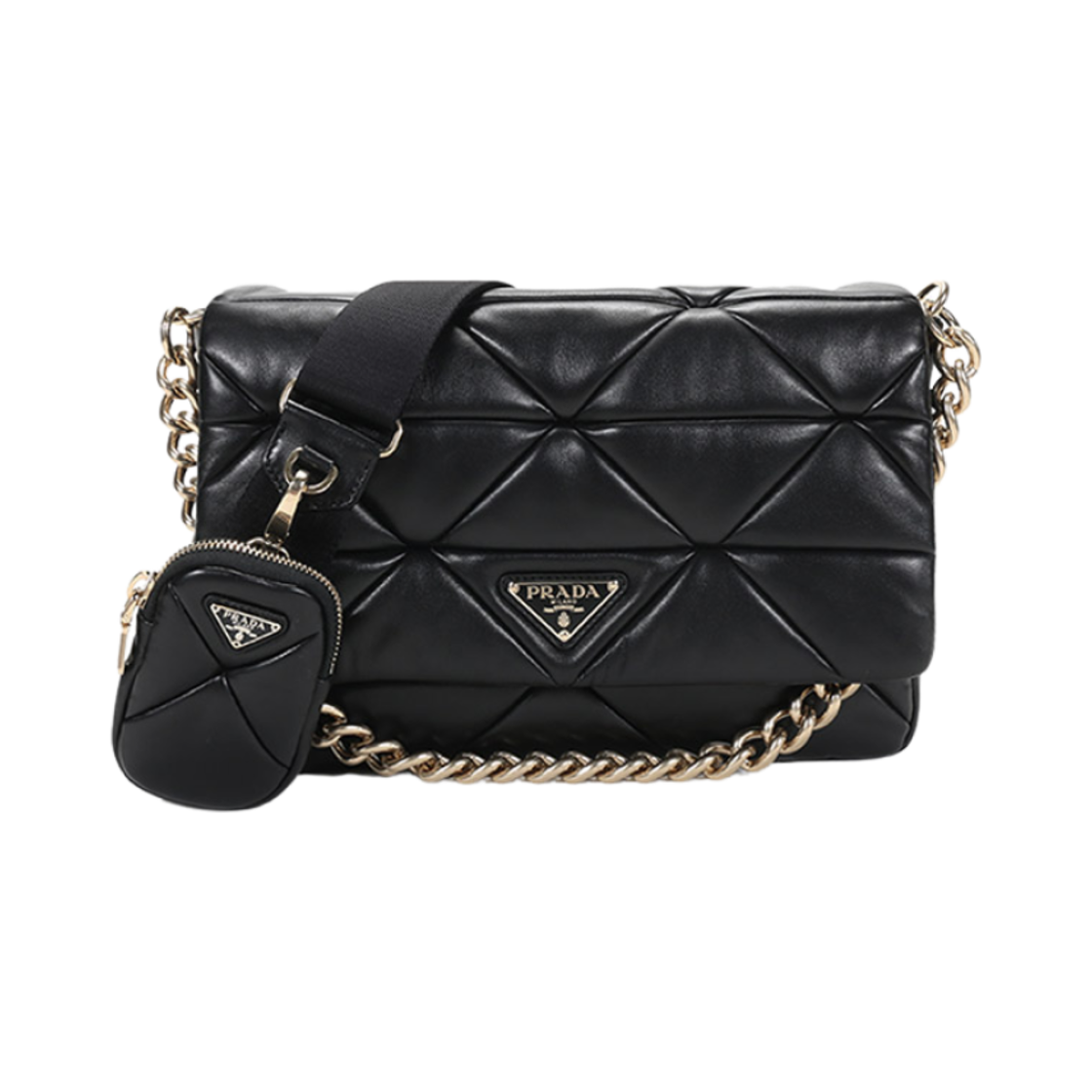프라다 시스템 나파 패치워크 숄더백 블랙(Prada System Nappa Patchwork Shoulder Bag Black) - 1