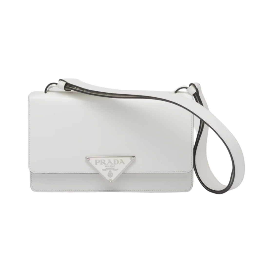 프라다 엠블럼 브러쉬드 레더 백 화이트(Prada Embleme Brushed Leather Bag White)