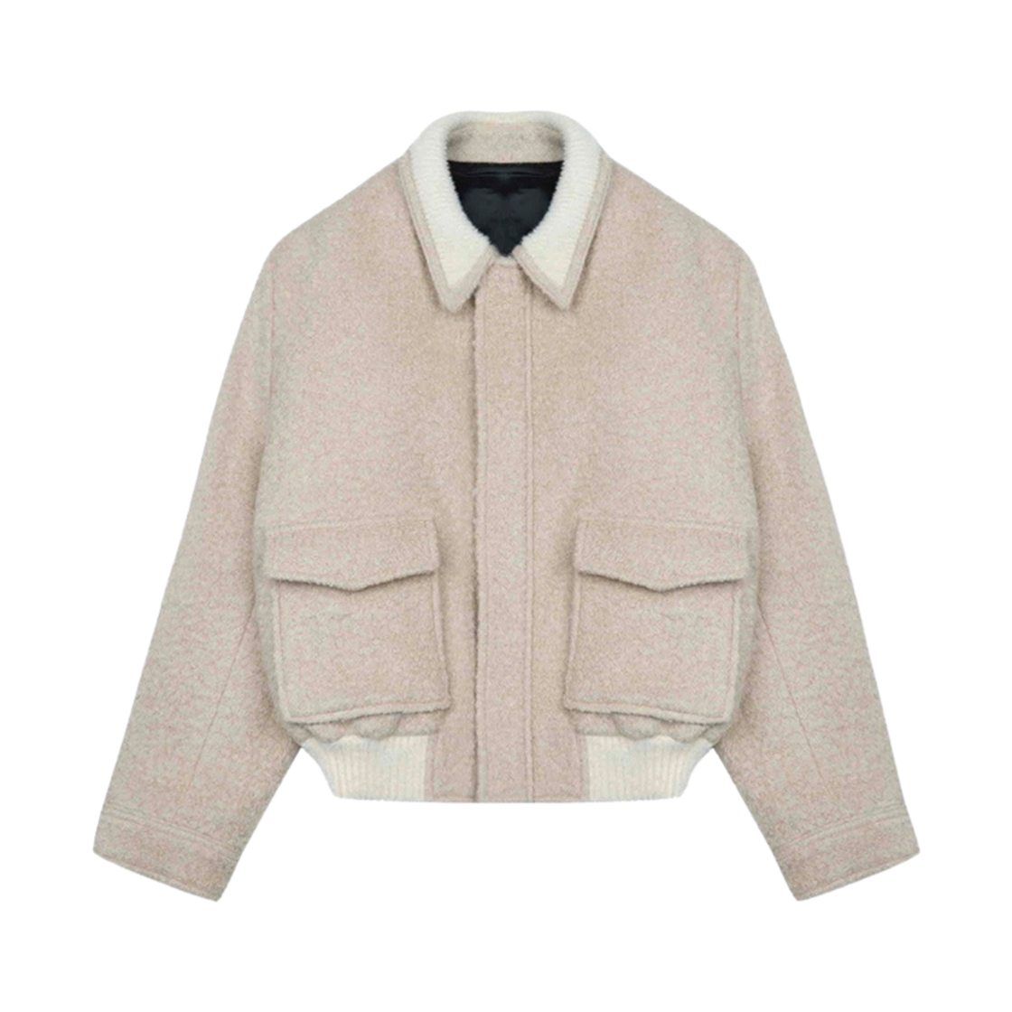[KREAM 단독] 에스티유 브러쉬드 패널 숏 자켓 베이지
