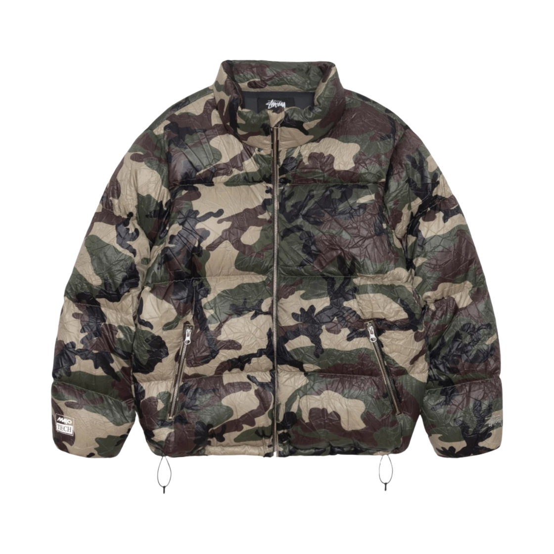 115729 Stussy Wrinkled Nylon Down Puffer Woodland Camo