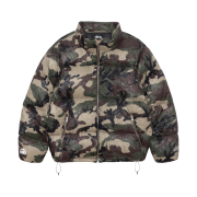 Stussy Wrinkled Nylon Down Puffer Woodland Camo