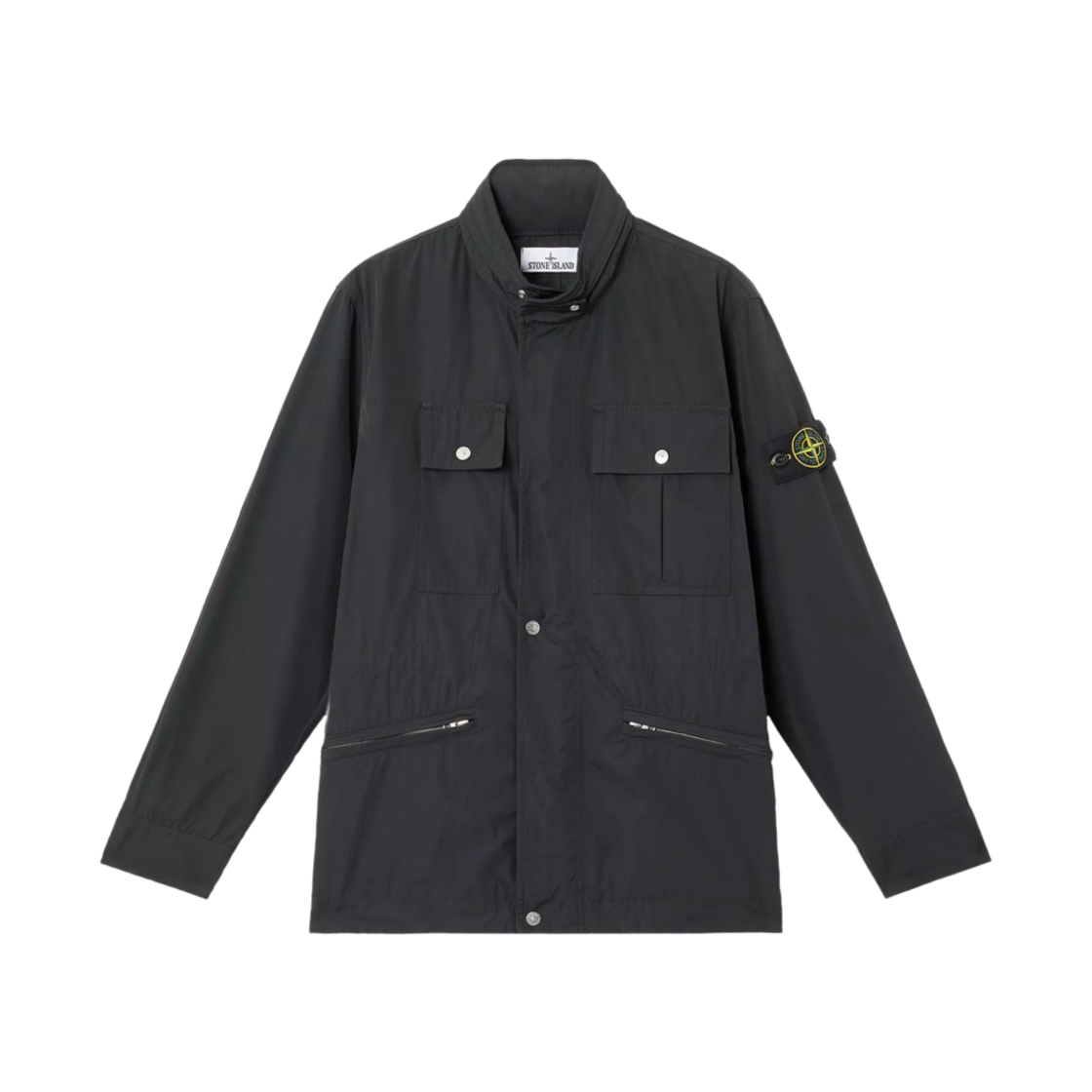 K1S1541000-07S0026-V0029 Stone Island 4100007 Micro Twill Soft Field Jacket with Anti-Drop and Concealed Hood Black - 25SS