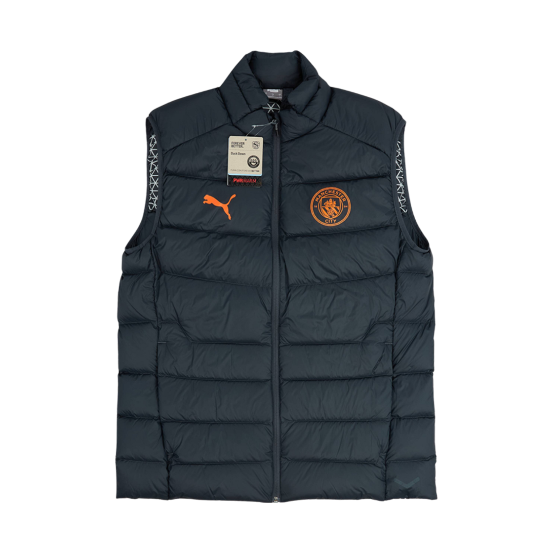 767740-22 Puma Manchester City 2023/24 Casuals Padded Gilet Strong Gray