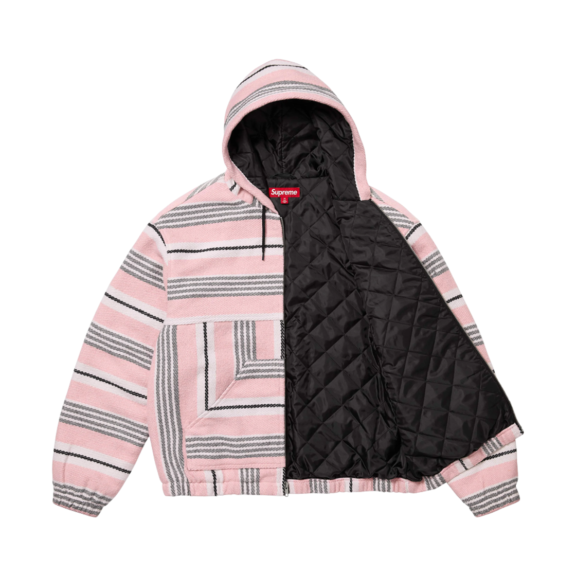슈프림 우븐 스트라이프 후드 자켓 핑크 - 25SS(Supreme Woven Stripe Hooded Jacket Pink - 25SS) - 3