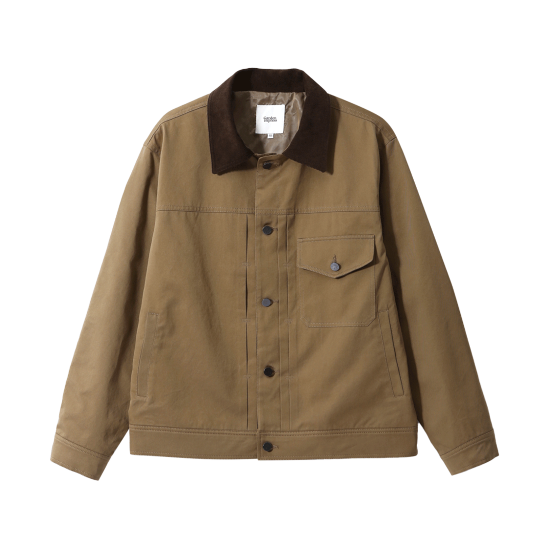 가든익스프레스 코듀로이 카라 트러커 자켓 카멜(Garden express Corduroy Collar Trucker Jacket Carmel)