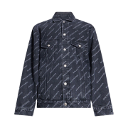 Balenciaga Year of the Tiger Typo Large Fit Japanese Denim Jacket Black