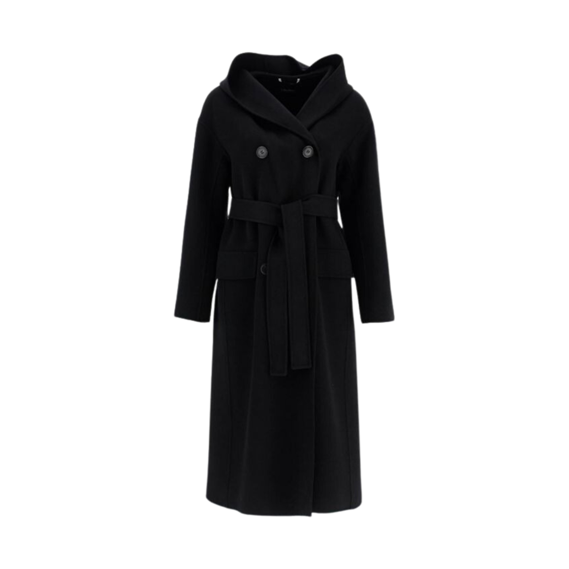 FAVOLA-013 (W) S Max Mara Favola Wool Hoodie Coat Black