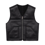 Supreme Reversible Faux Shearling Vest Black - 24FW