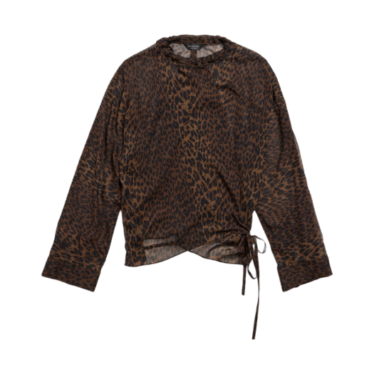 (W) Balenciaga Leopard Minimal Blouse Brown
