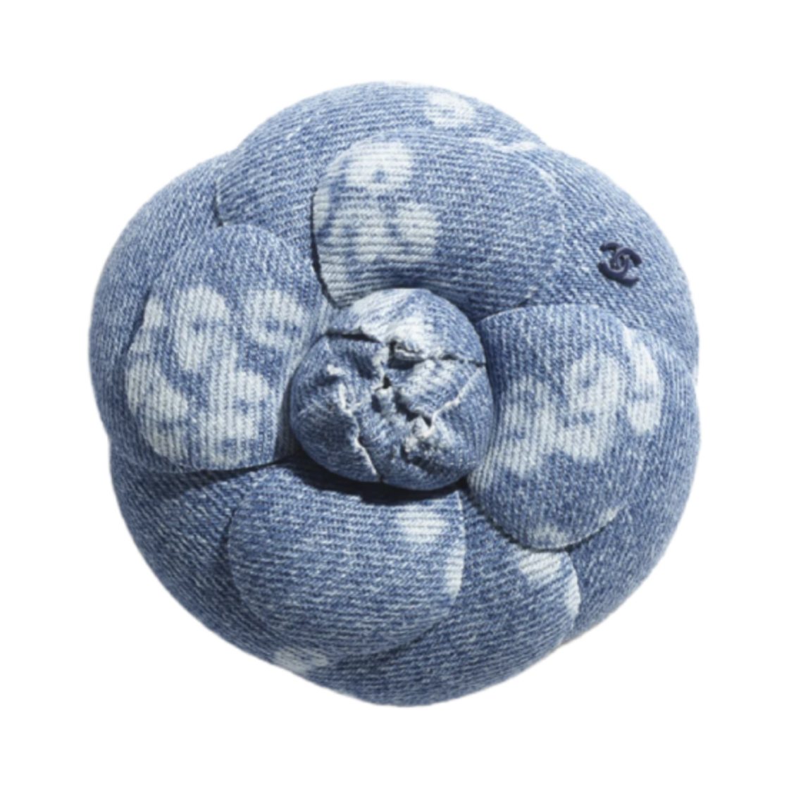 (W) 샤넬 까멜리아 프린티드 워시드 데님 & 블루