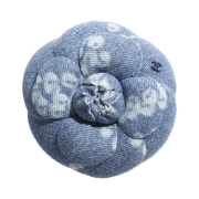 (W) Chanel Camellia Printed Washed Denim & Blue