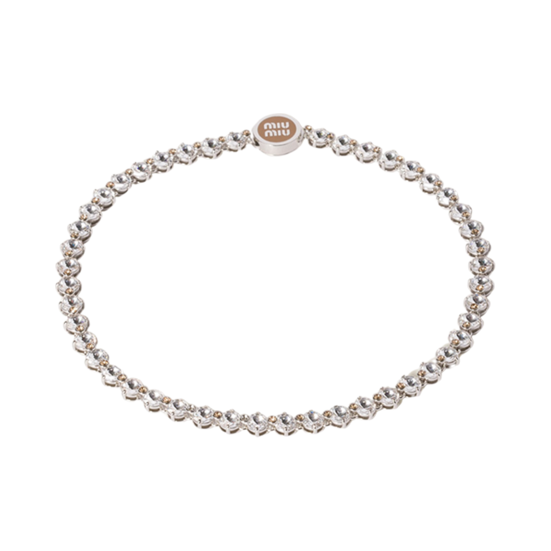 (W) 미우 미우 메탈 네클리스 크리스탈 카라멜((W) Miu Miu Metal Necklace Crystal Caramel) - 1