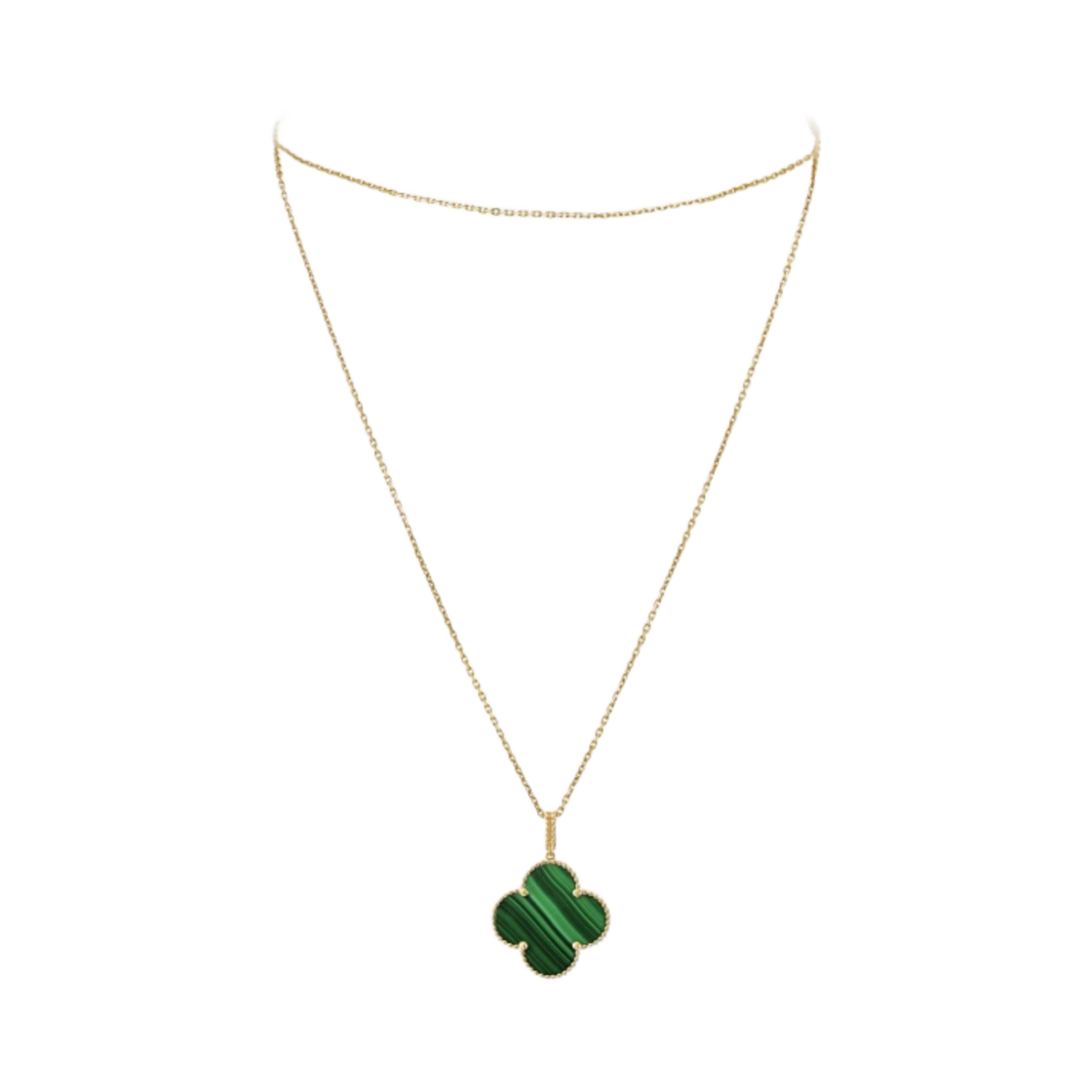 VCARO3MG00 (W) Van Cleef & Arpels Magic Alhambra Long Necklace Yellow Gold Malachite
