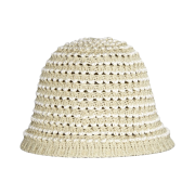 (W) COS Crochet Bucket Hat Light Beige White