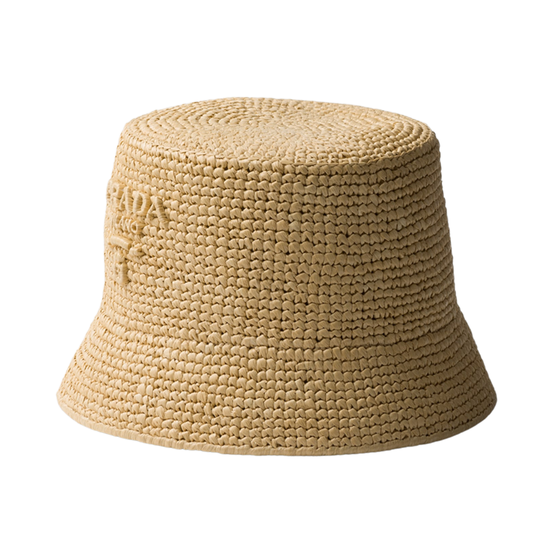 1HC137-2M2K-F0018 (W) Prada Crochet Bucket Hat Natural